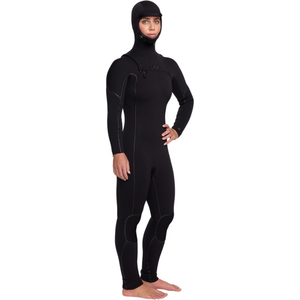 2025 Roxy Frauen Elite Xtra Warm 5/4mm Brustreißverschluss Mit Kapuze Neoprenanzug 26BW203501 - Black
